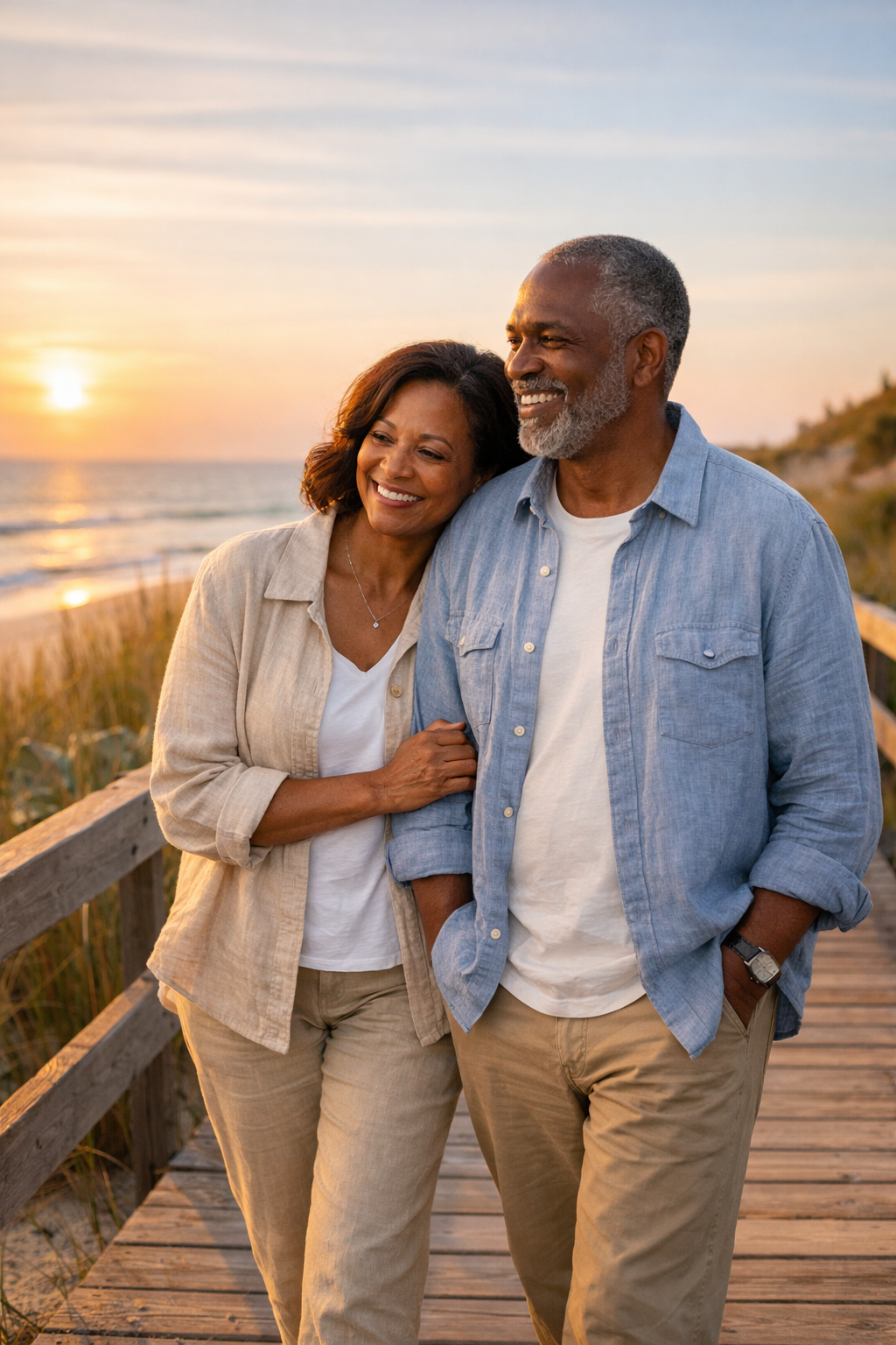 African American couple enjoying their journey toward retirement
